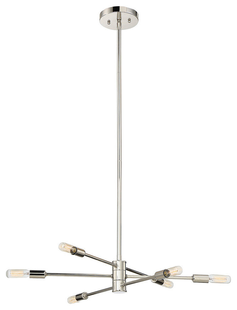 Lyrique 6-Light Chandelier, Polished Nickel