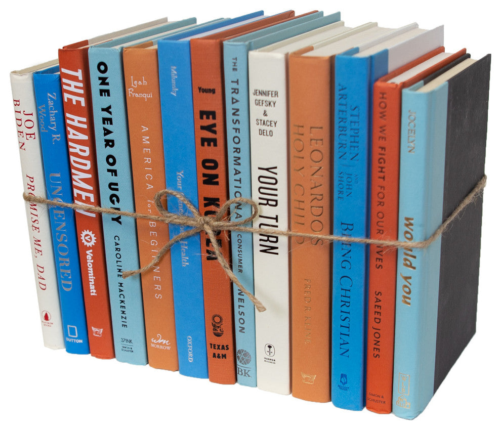 Decorative Books - Rustic Book Bundle - 1 foot of Blue Books
