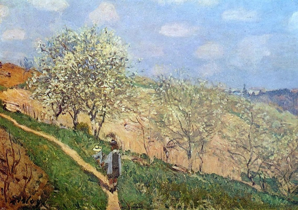 Alfred Sisley Spring in Bougival, Gallery Wrapped Canvas Print, 18"x27"