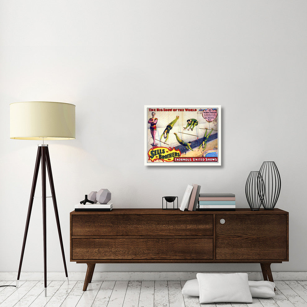 Sells Brothers, The Great Costellos, On The Aerial Horizontal Bars, 30x24