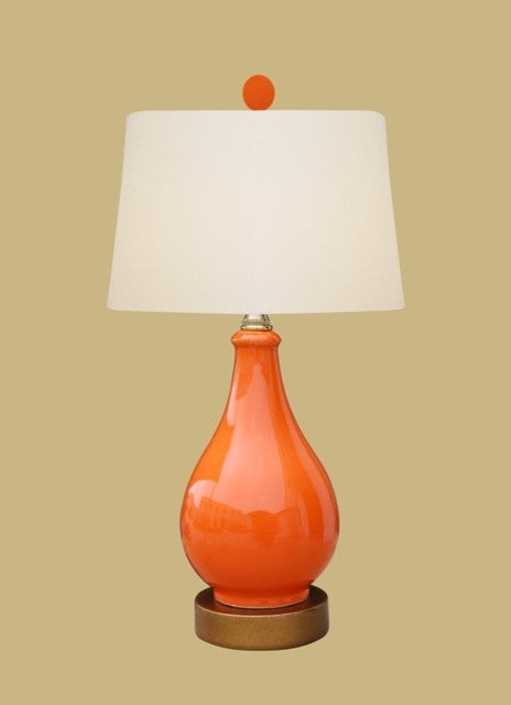 Porcelain Table Lamp, Orange