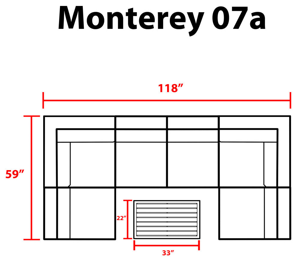 Monterey 7 Piece Outdoor Wicker Patio Furniture Set 07a