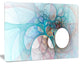 Fractal Angel Wings in Light Blue, Oversized Abstract Canvas Art Print, 60x40