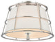 Savona, Two Light Semi Flush, Polished Nickel Finish, Linen Shade