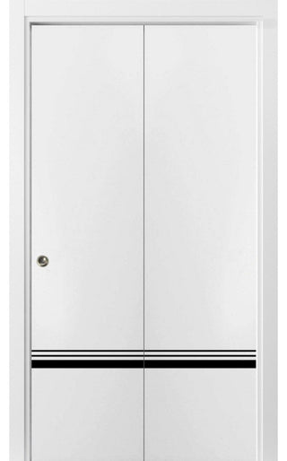 Bi-fold Doors 60 x 96 | Planum 0012 White Silk with  | Sturdy Tracks