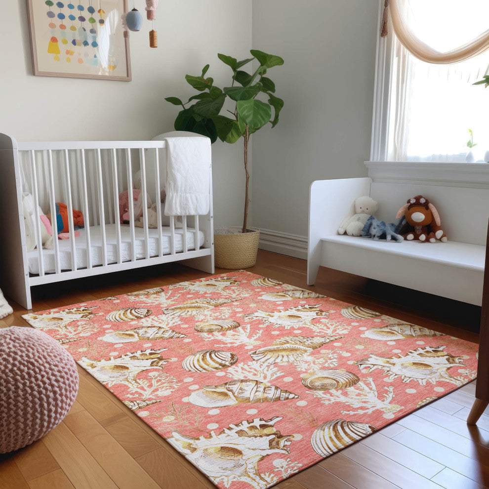 Addison Premium Washable Mayfield AMF185 Orange 3' x 5' Rug