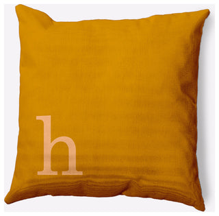 20" x 20" Modern Monogram Indoor/Outdoor Polyester Throw Pillow, Autumn Gold