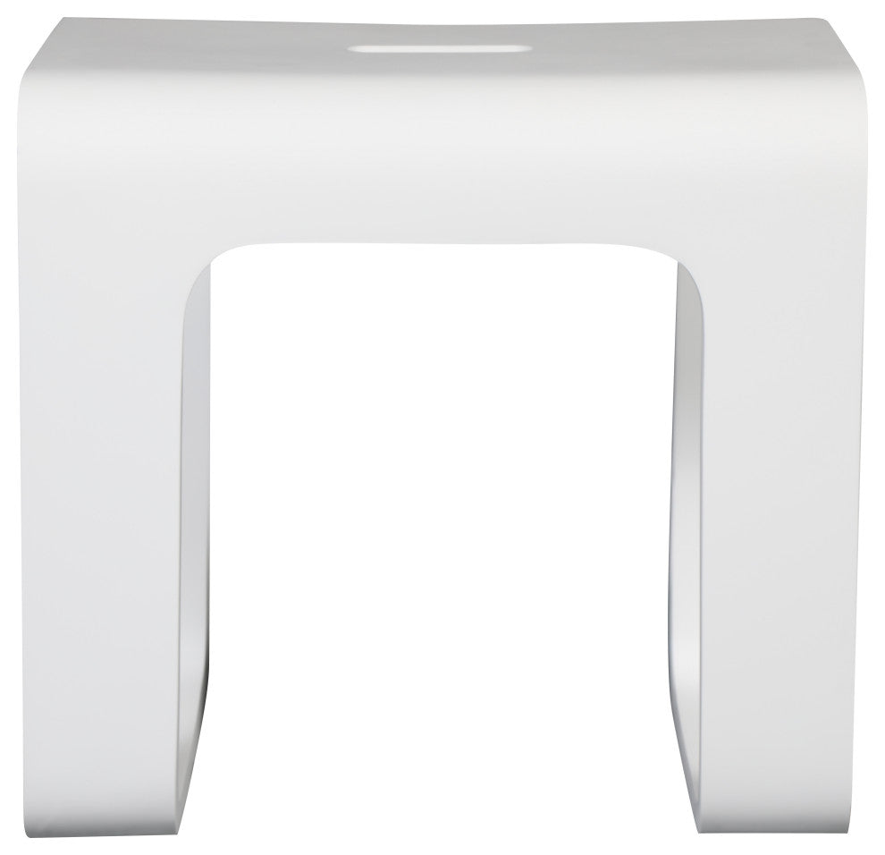White Matte Solid Surface Resin Bathroom/Shower Stool, Solid