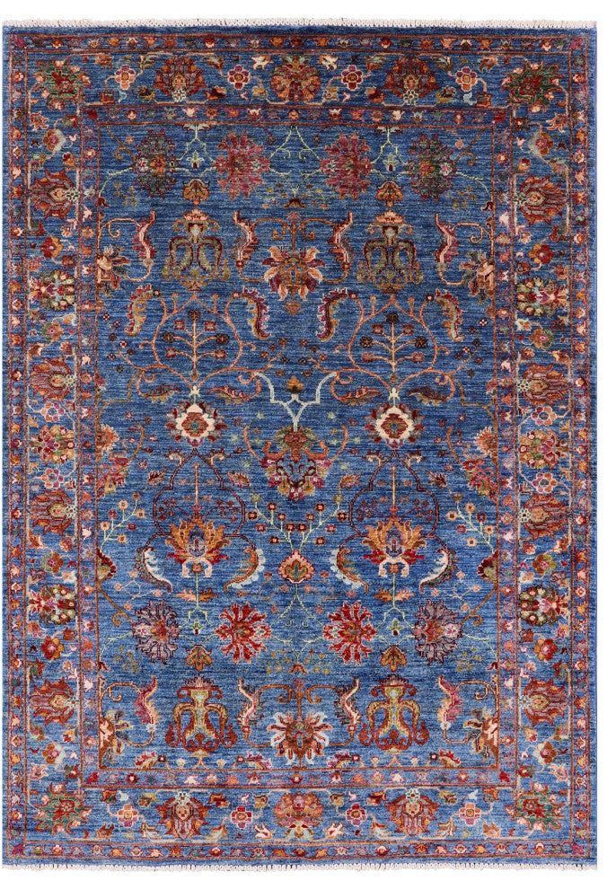 4' 10" X 6' 10" Persian Tabriz Hand-Knotted Wool Rug Q5778