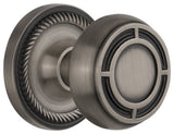 Rope Rosette Passage Mission Knob, Antique Pewter