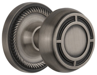 Rope Rosette Passage Mission Knob, Antique Pewter