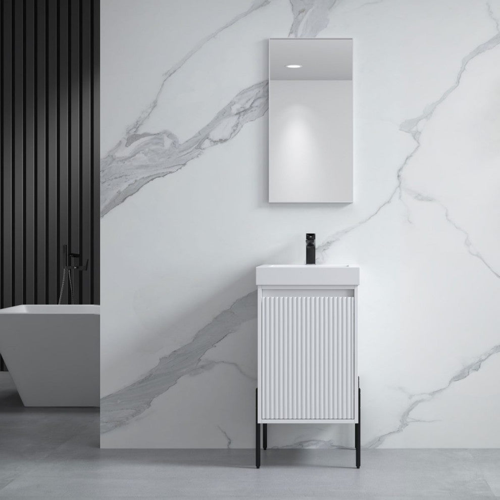 Flutie 18" Bathroom Vanity Set, White