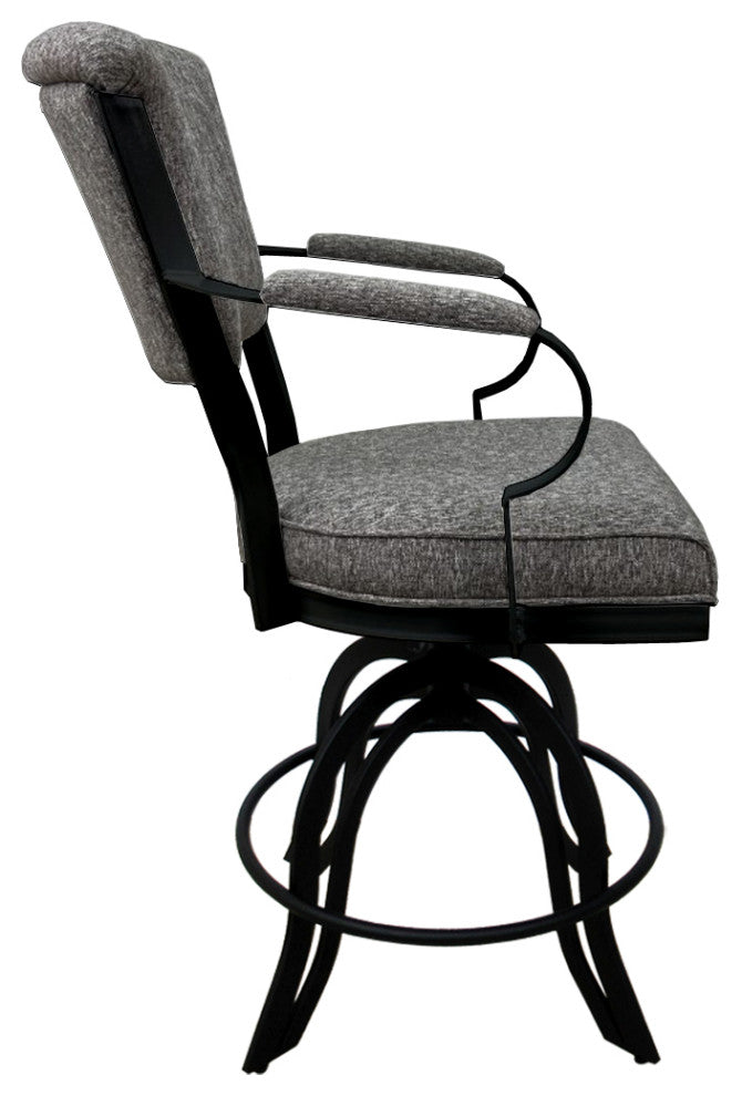 Miami Counter 26" or 30" Metal Bar Stool - A Base, Majave Gray Black, 30"