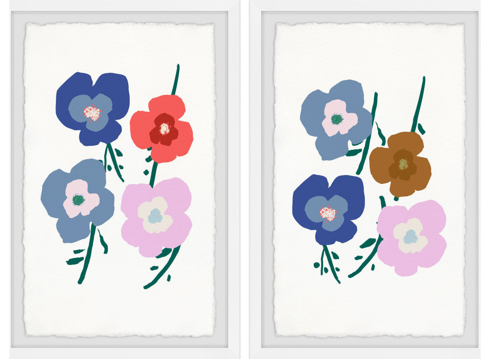 Flowers Are Friends Diptych, Set of 2, 8x12 Panels