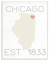 Chicago Est 1833, 12.5"x18.5", Wall Plaque Art