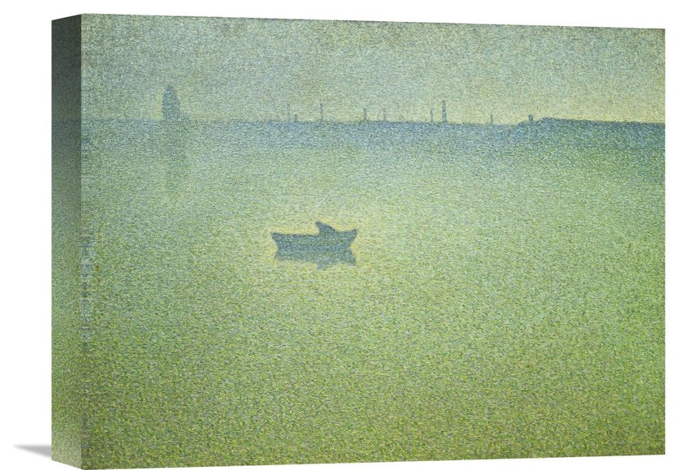 "Seine at Dawn" Stretched Canvas Giclee by Charles Angrand, 16"x12"