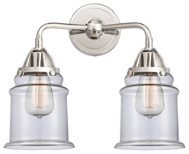 288-2W-PC-G182 Canton 2 Light 14" Bath Vanity Light, Polished Chrome