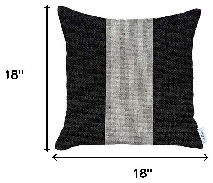 Set of 2 Black and White Center Pillow Covers