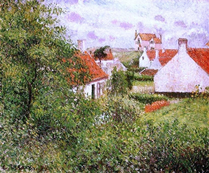 Camille Pissarro Houses at Knocke Belgium, 20"x25" Wall Decal