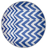 Jagged Graffiti Rug, Blue, 5' Round