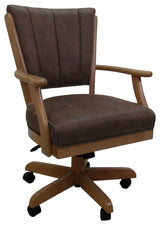 Dining Solid Wood Caster Chair on Wheels Classic, Northwest Whiskey Light Oak