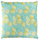 17" Green and Yellow Tropical Lemons Printed Throw Pillow Polyester