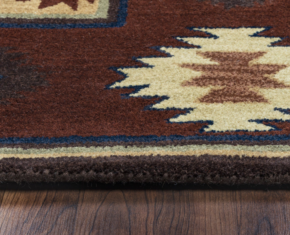 Southwest SU2014 Burgundy Southwest/Tribal Area Rug, Rectangular 8'x10'