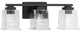 Gilmour Collection 3-Light Matte Black Clear Glass Bath Vanity Light