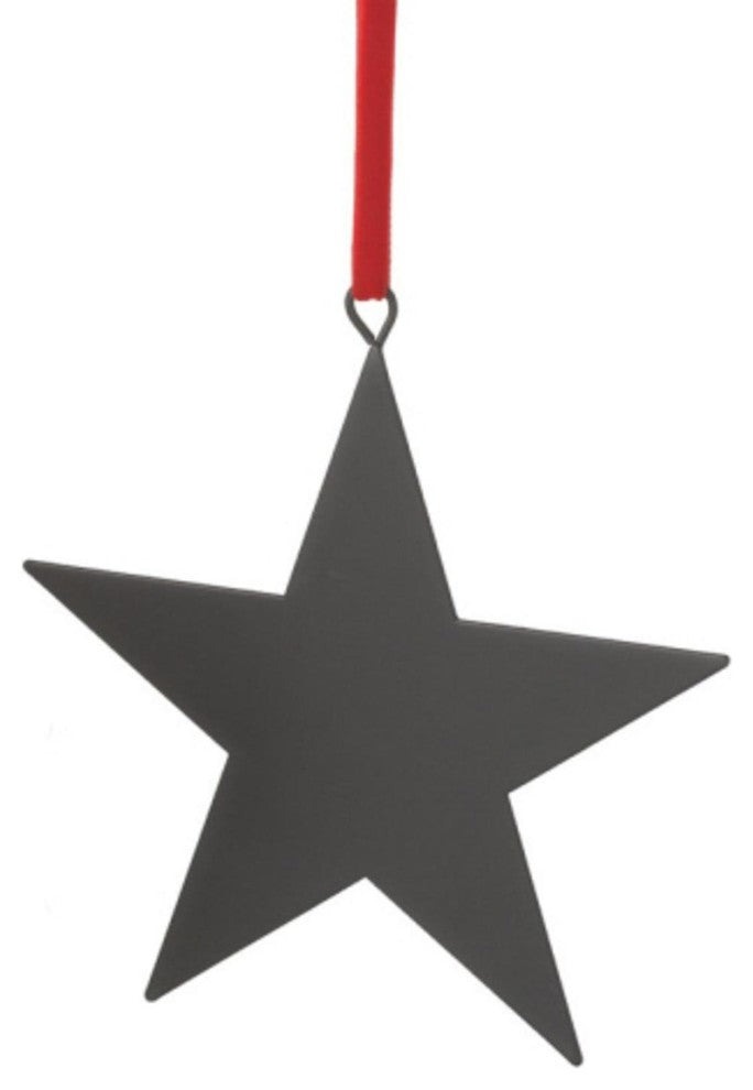 6" Black Chalkboard-Finished Star Christmas Ornament for Personalization
