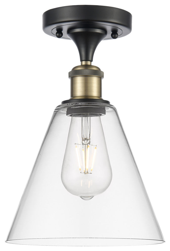 Innovations 516-1C-BAB-GBC-82-LED 1 Light Semi-Flush Mount, Black Antique Brass
