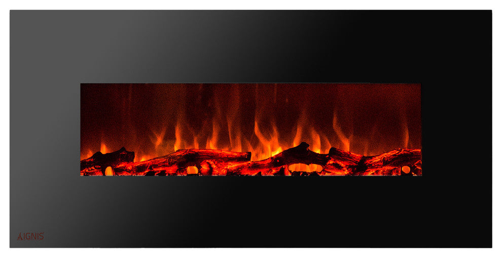 Electric Wall Mounted Fireplace Royal 60 inch with Logs | Ignis