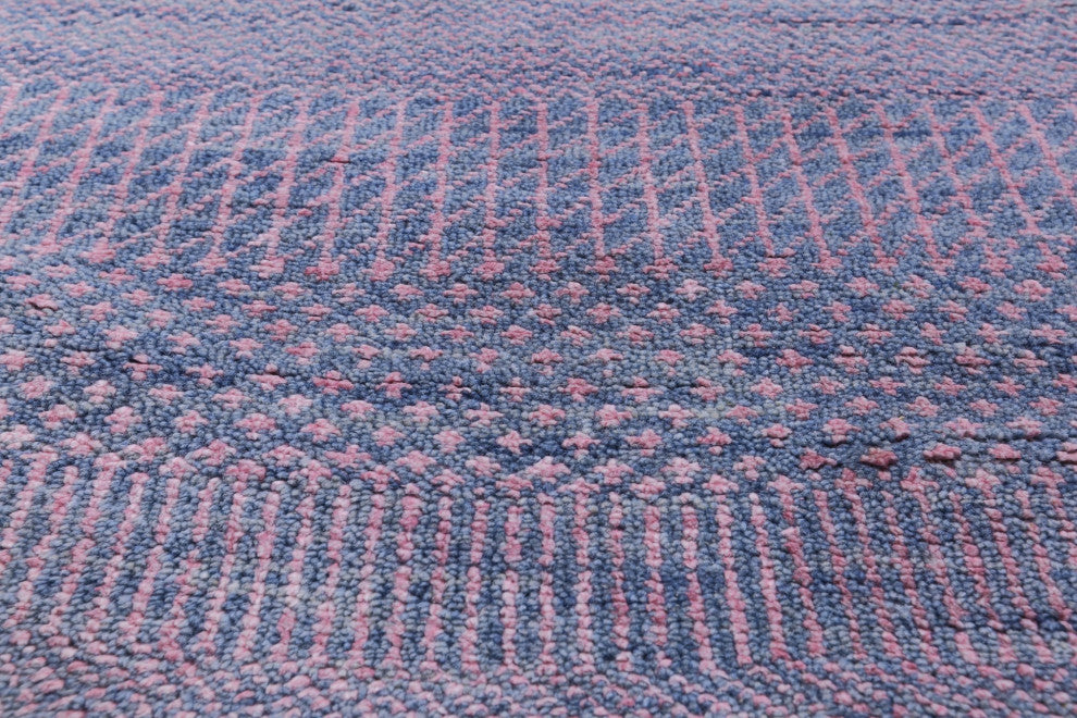 4' Round Wool and Silk Savannah Grass Hand Knotted Rug Q11484