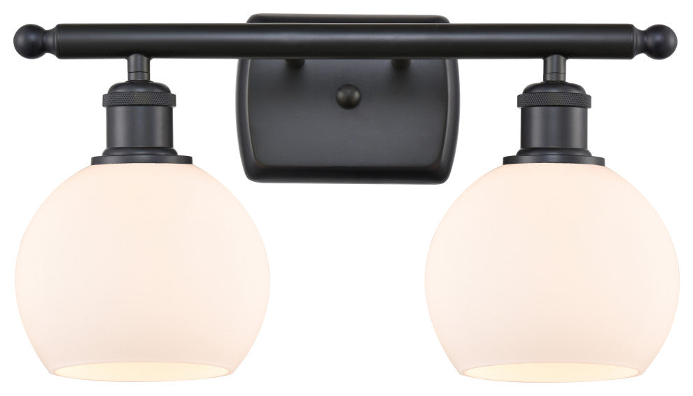 Innovations 516-2W-BK-G121-6-LED 2 Light Bath Vanity Light, Matte Black