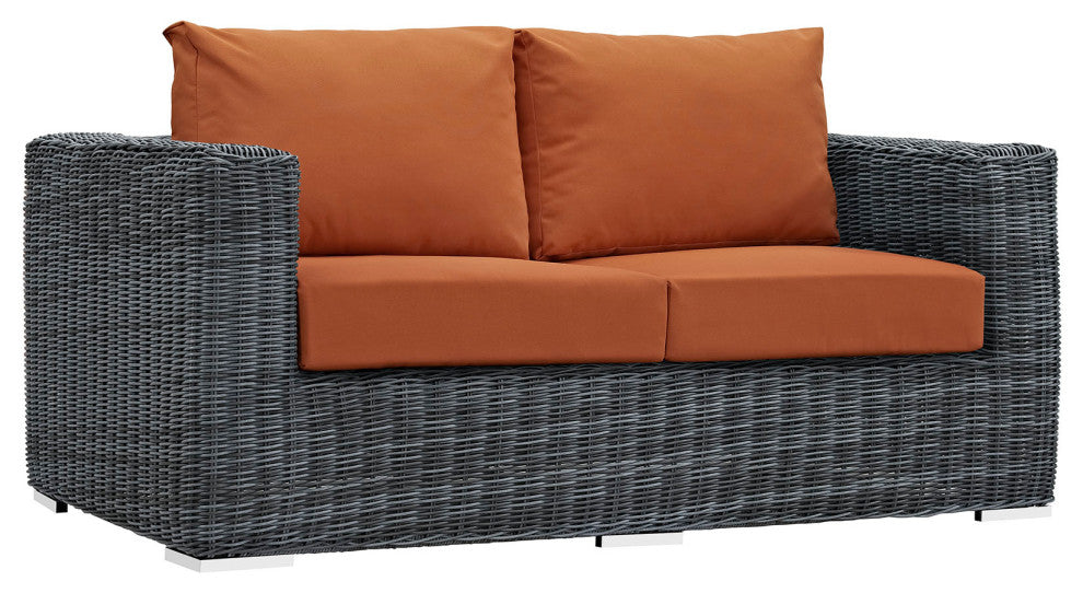 Modway Summon Outdoor Patio Sunbrella Loveseat, Canvas Tuscan