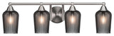 Paramount 4-Light Bath Bar, Brushed Nickel, 5" Smoke Textured Glass