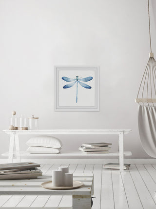 "Pastel Blue Dragonfly" Framed Painting Print, 12"x12"