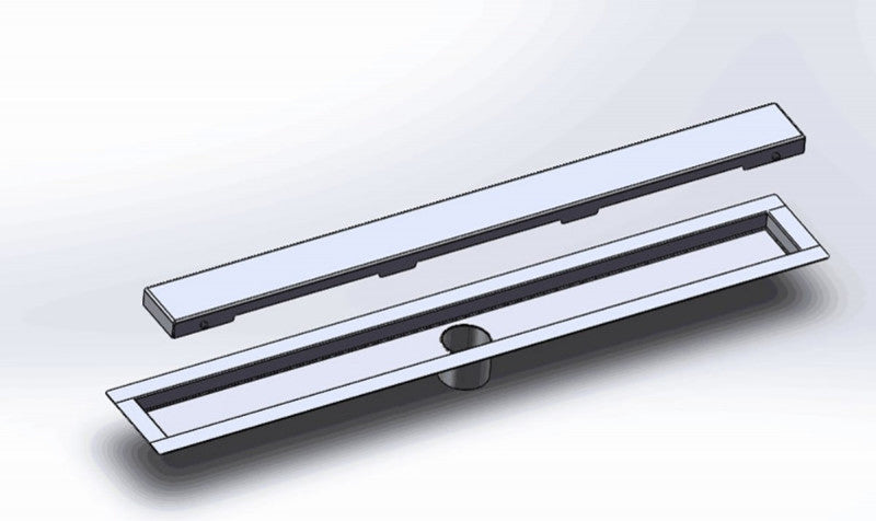 Serene Drains Invisible Slim Linear Drain Design, 16 Inch
