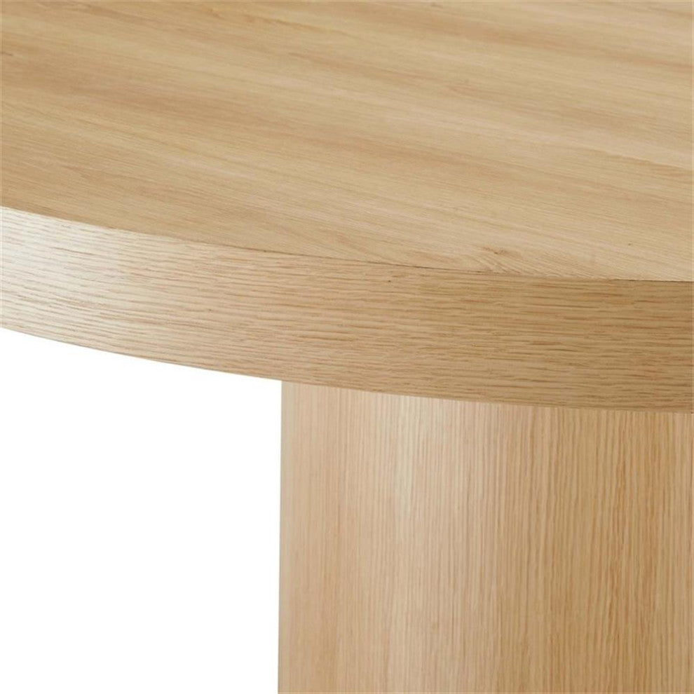 Modway Gratify 59" Round MDF Wood Dining Table in Oak Finish