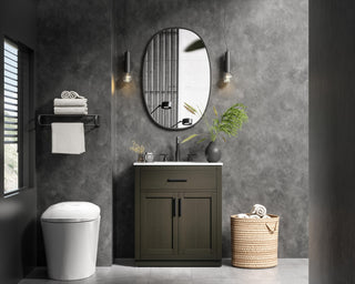 Home Living 30" Single Bathroom Vanity, Mocha Brown