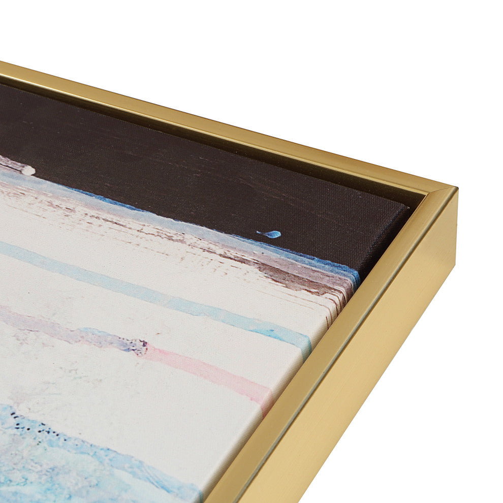 Rainy Forest Abstract Wall Art 30x39 With Gold Frame, Multi Color