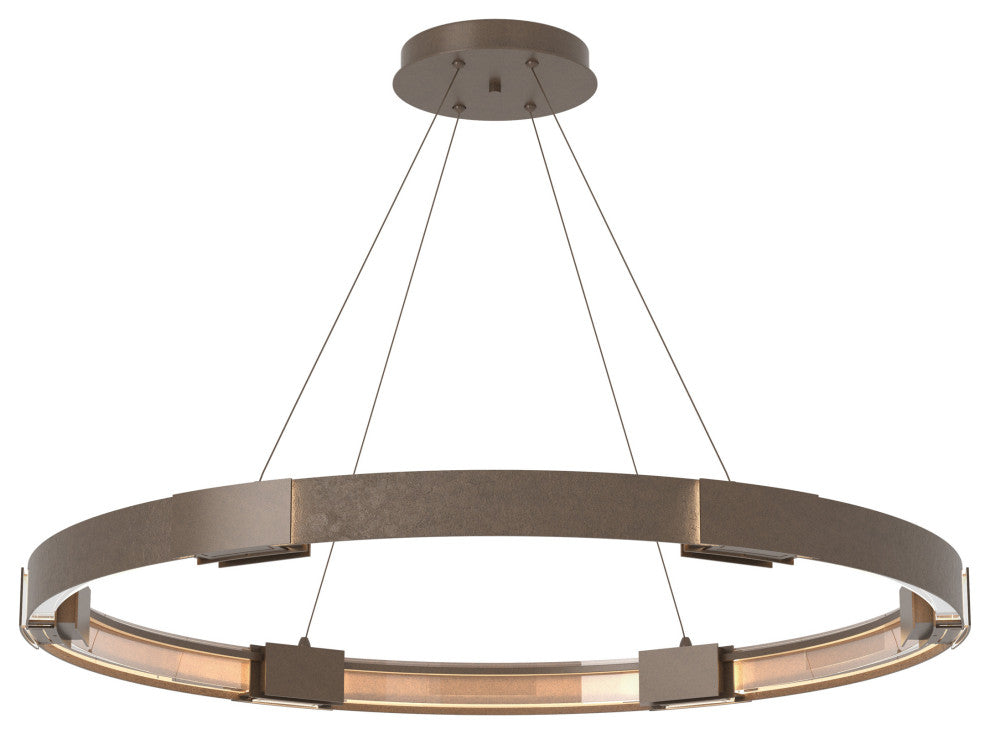 Aura Large LED Pendant, Bronze, Clear Glass, Standard Height