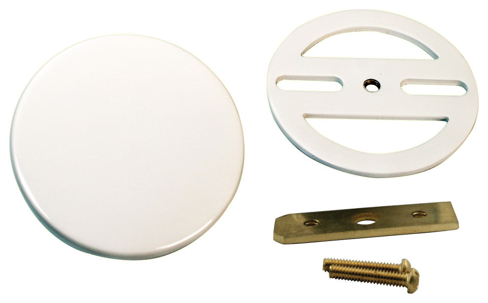 19 in. Solder In Brass Bath Tub Waste Drain Kit, White