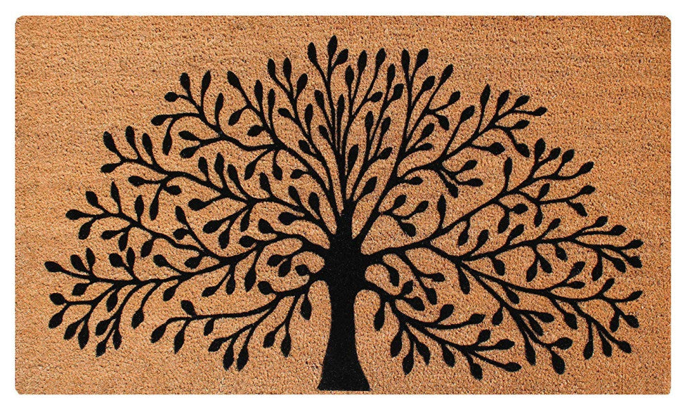 Shredding Tree Fade Resistant 30"x48" Coir Double Door Mat,Flocking Technology