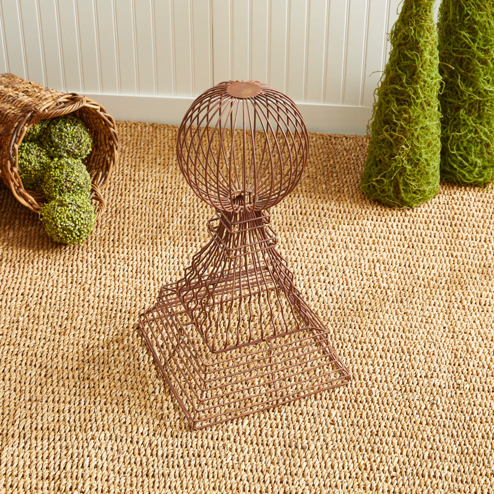 Weathered Metal Wire Orb Garden Structure