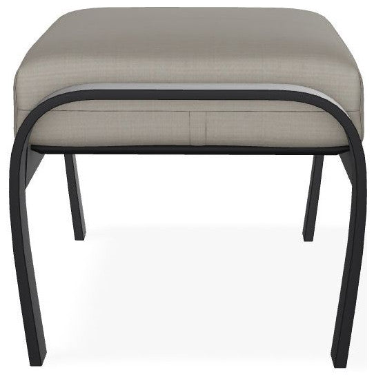 Belle Isle Cushion Outdoor Ottoman, Stone Linen/Black