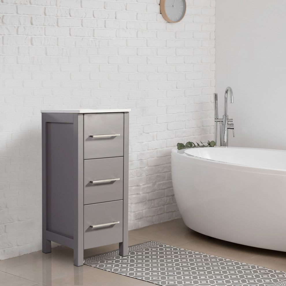 Vanity Art Vanity Cabinet, 12", Gray