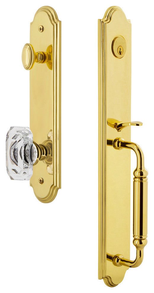 Arc 1-Piece Dummy Handleset, C Grip and Baguette Clear Crystal Knob, 848375