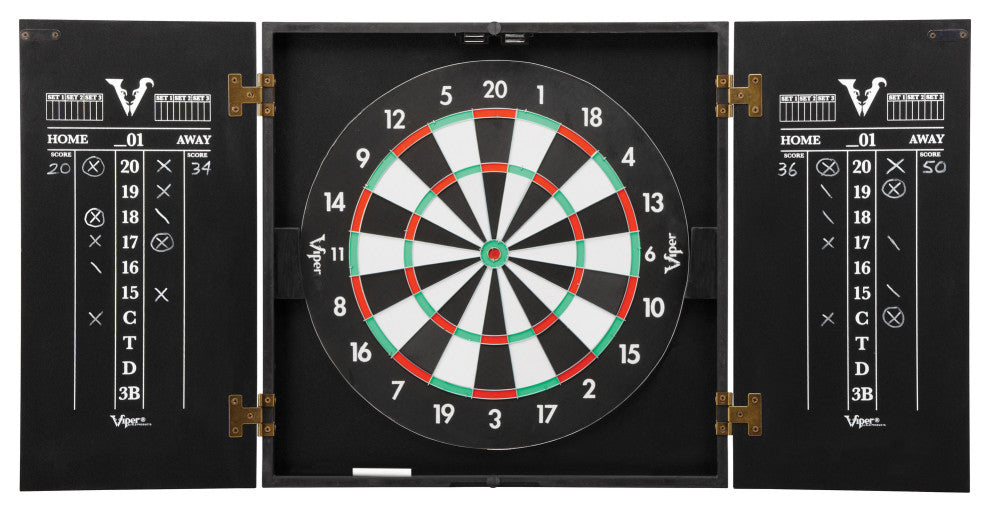 Viper Hideaway Dartboard Cabinet, Reversible Traditional and Baseball Dartboard