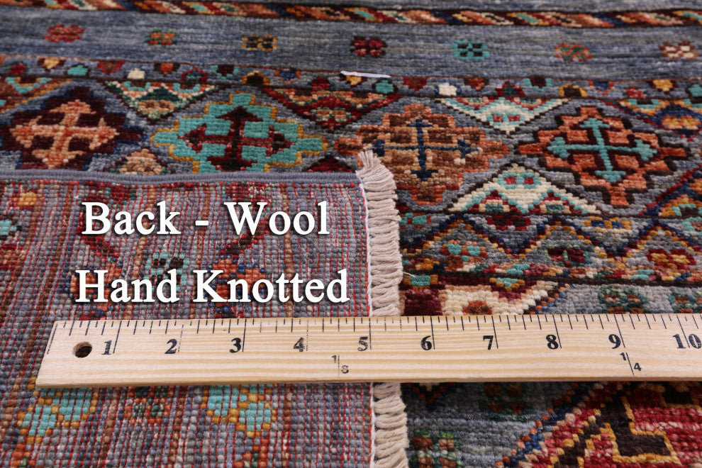 Super Kazak Khorjin Hand Knotted Wool Rug 5' 8" X 7' 10" - Q12305