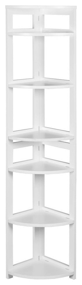 Flip Flop 67" High Corner Folding Bookcase- White